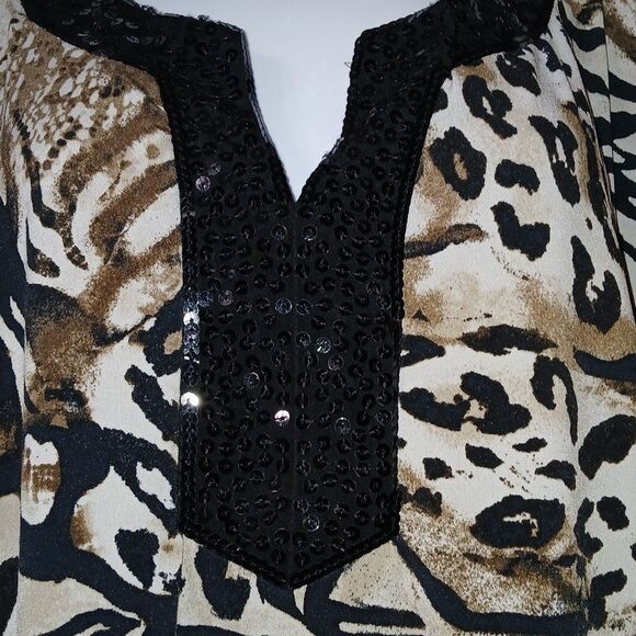 JM Collection animal print tunic business casual blouse  Sz 3X NWOT - Picture 4 of 6
